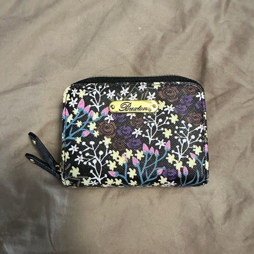Buxton Floral Women's Wallet - Black and Multicolor